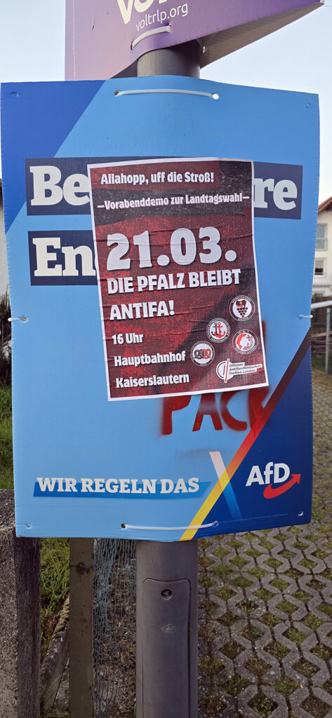 Massive Sachbeschädigung an AfD-Wahlplakaten am Tag der Demokratie
